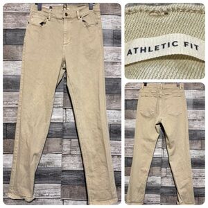 Marine Layer Jeans Men’s 32x32 Beige 5-Pocket Athletic Fit Denim Stretch Pants